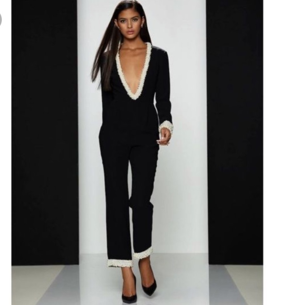 Rachel Zoe pearl embellished jumpsuit, size 2